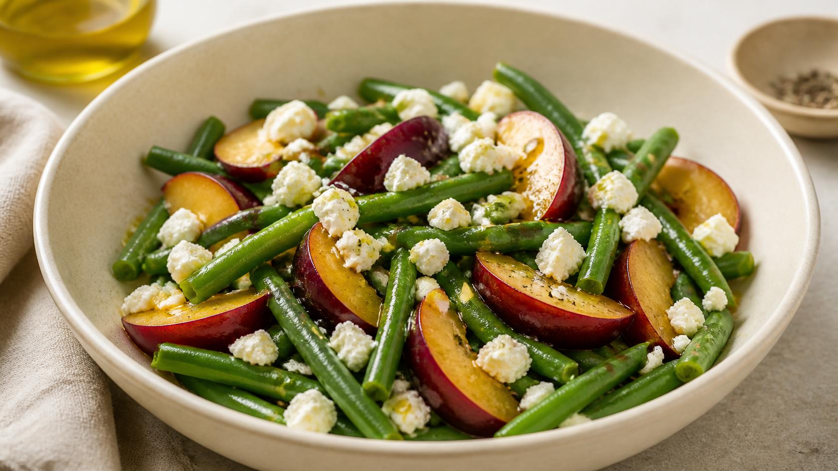 salade haricots verts, prunes et feta